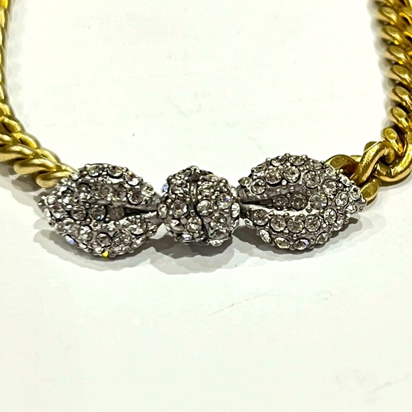 NWT Juicy Couture Pave Encrusted Bow Cuban Link Bracelet—Gold-Tone - Picture 2 of 8